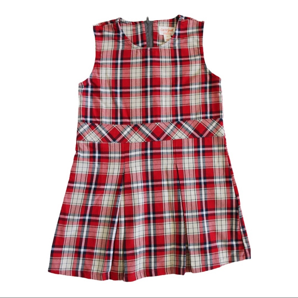 Cat & Jack Red Plaid Jumper. Size 5T